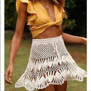New Crochet High Waist Cover Up Skirt